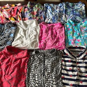 XXL IBKUL LONG SLEEVE MOCK NECK UPF 50  LOT OF 11 SHIRTS